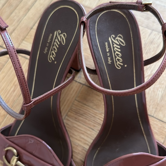 Gucci Brown Patent Heels Sandals - Picture 3 of 8